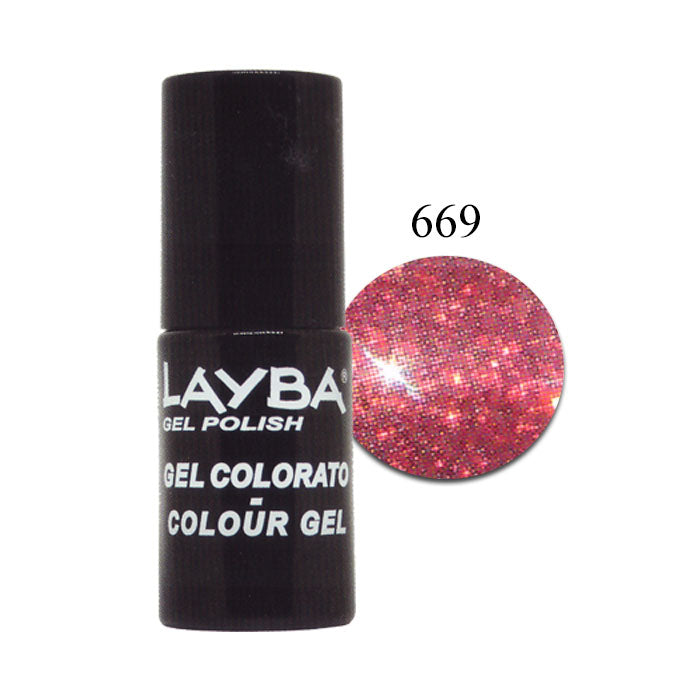 LAYLA LAYBA SMALTO SEMIPERMANENTE GEL POLISH RED GLITTER 669 - Tre Pi Profumerie