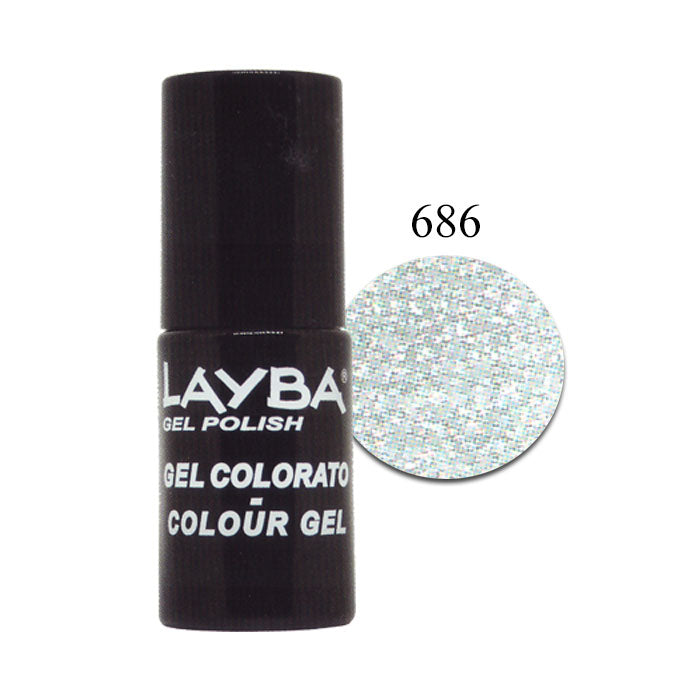 LAYLA LAYBA SMALTO SEMIPERMANENTE GEL POLISH SILVER GLITTER 686 - Tre Pi Profumerie