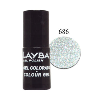LAYLA LAYBA SMALTO SEMIPERMANENTE GEL POLISH SILVER GLITTER 686 - Tre Pi Profumerie