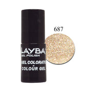 LAYLA LAYBA SMALTO SEMIPERMANENTE GEL POLISH GOLD GLITTER 687 - Tre Pi Profumerie