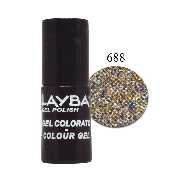 LAYLA LAYBA SMALTO SEMIPERMANENTE GEL POLISH BEIGE GLITTER 688 - Tre Pi Profumerie