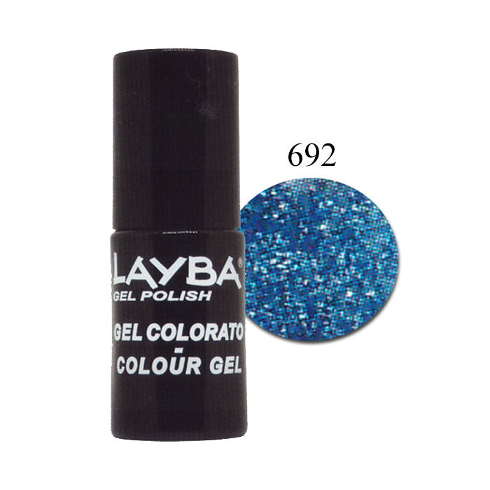LAYLA LAYBA SMALTO SEMIPERMANENTE GEL POLISH BLUE GLITTER 692 - Tre Pi Profumerie