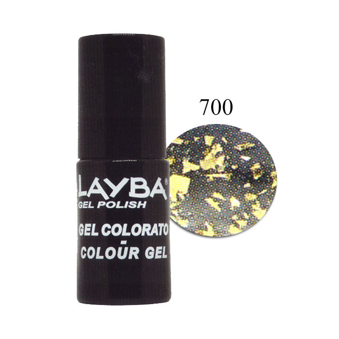 LAYLA LAYBA SMALTO SEMIPERMANENTE GEL POLISH GOLD FLAKE 700 - Tre Pi Profumerie