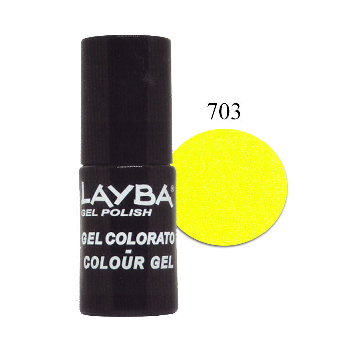 LAYLA LAYBA SMALTO SEMIPERMANENTE GEL POLISH YELLOW FLUO 703 - Tre Pi Profumerie