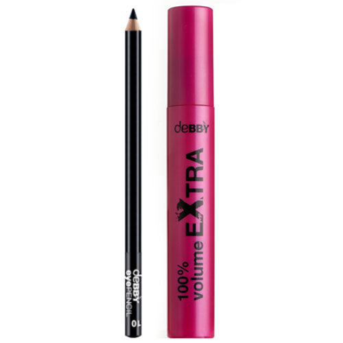 DEBBY MASCARA 100% VOLUME EXTRA + MATITA NERA - Tre Pi Profumerie