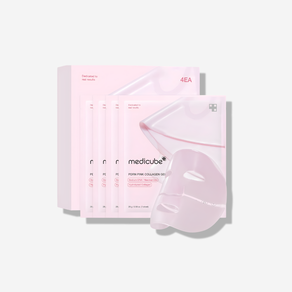Medicube PDRN Pink Collagen Gel Mask – Maschera Rimpolpante 4 Pezzi da 28g