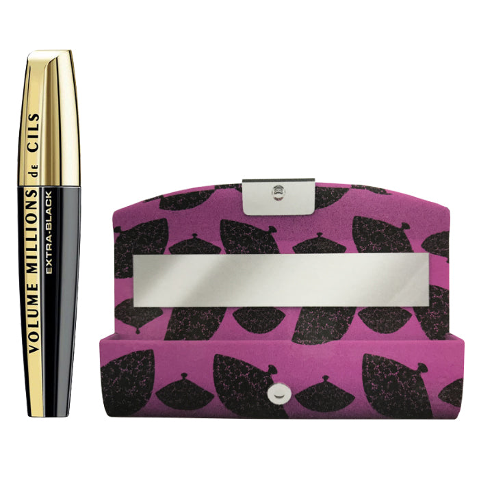 L'OREAL MASCARA VOLUME MILLIONS DE CILS EXTRA BLACK + PORTA MASC - Tre Pi Profumerie