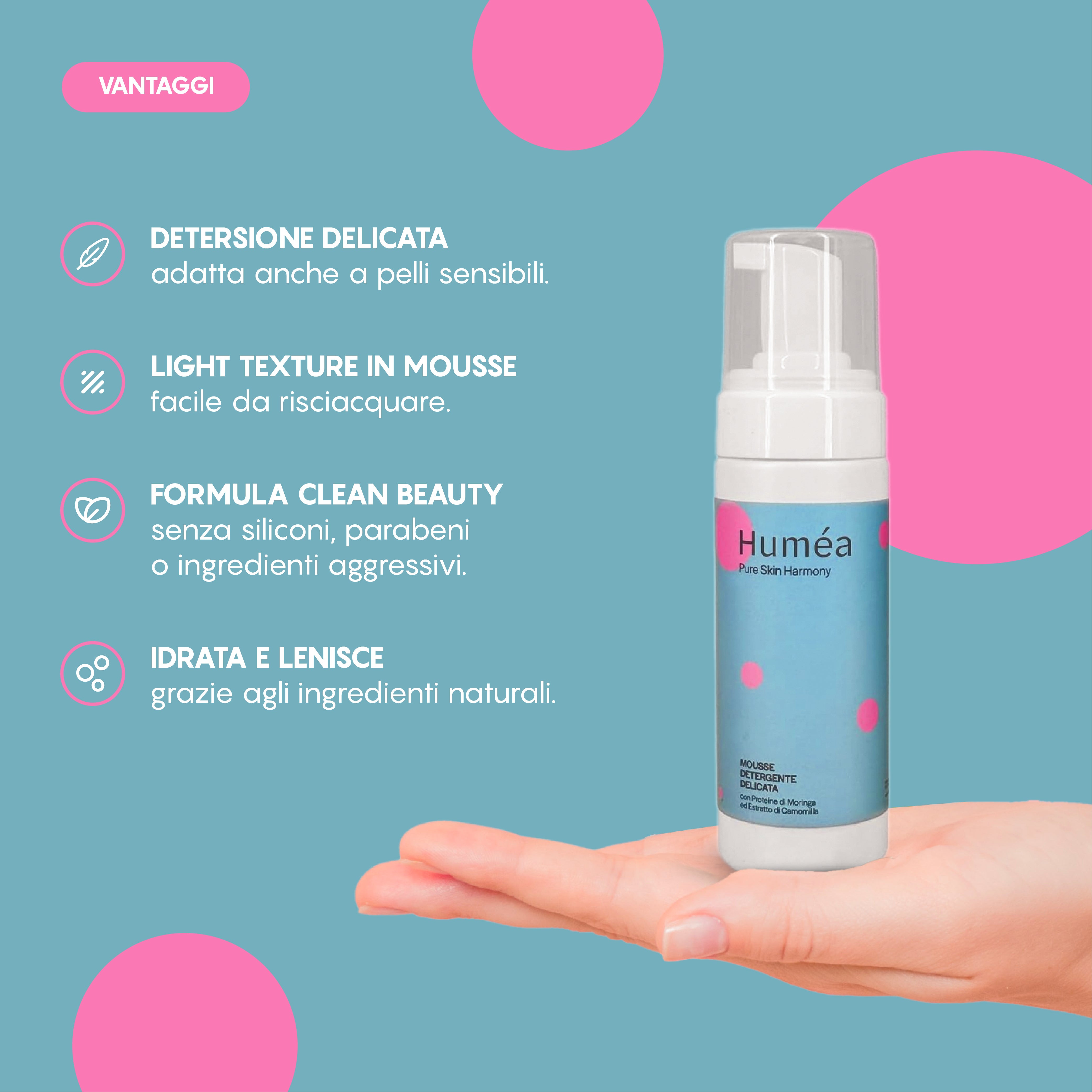 HUMEA DELICATE CLEANSING MOUSSE 150 ML