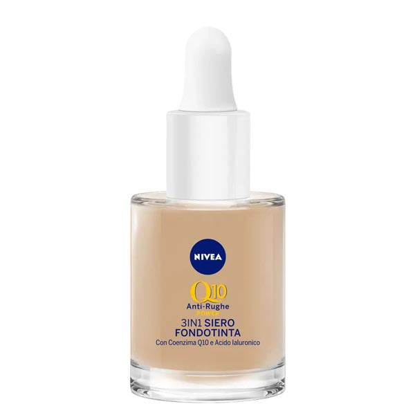 NIVEA Q10 ANTI-RUGHE 3IN1 SIERO FONDOTINTA 01 LIGHT MEDIUM - Tre Pi Profumerie