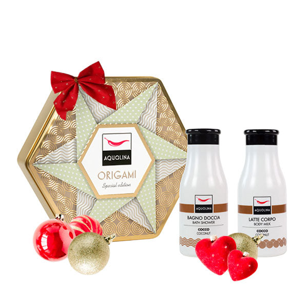 AQUOLINA ORIGAMI COCCO SHOWER GEL 250 + BODY LOTION 250 - Tre Pi Profumerie