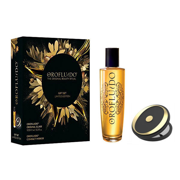 OROFLUIDO THE ORIGINAL BEAUTY RITUAL ELIXIR 100 + COMPACT MIRROR - Tre Pi Profumerie