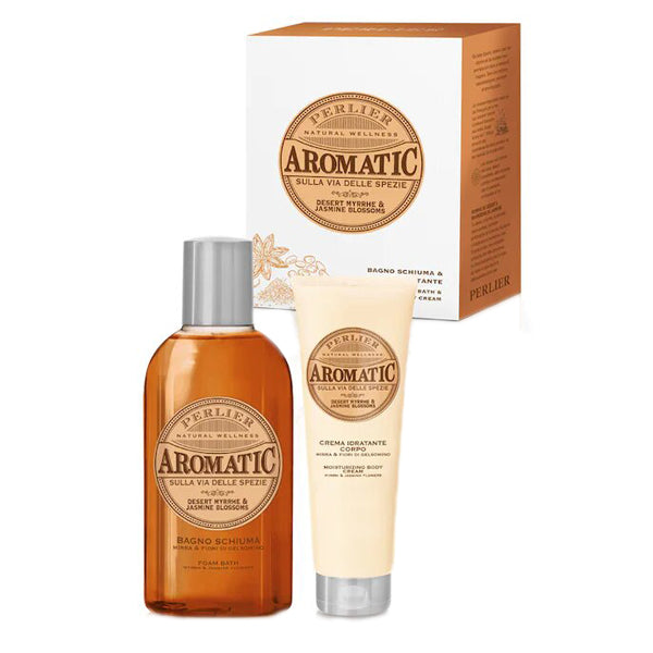 PERLIER AROMATIC MIRRA E GELSO BAGNO SCHIUMA + CREMA IDRATANTE - Tre Pi Profumerie