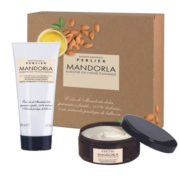 PERLIER MANDORLA COFANETTO PASTA DI MANDORLA CORPO + CREMA MANI - Tre Pi Profumerie