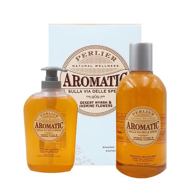 PERLIER MIRRA E GELSOMINO COFANETTO BAGNO SCHIUMA + SAPONE LIQ - Tre Pi Profumerie