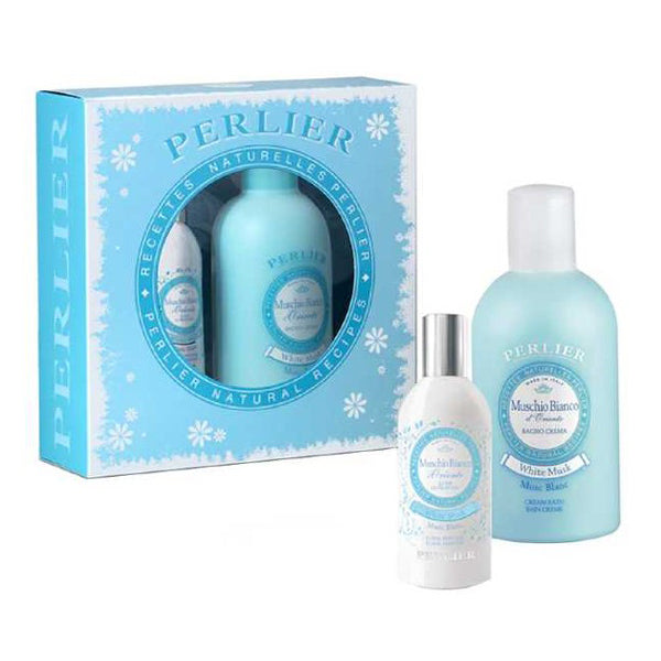 PERLIER MUSCHIO BIANCO COFANETTO ELISIR + BAGNOSCHIUMA - Tre Pi Profumerie