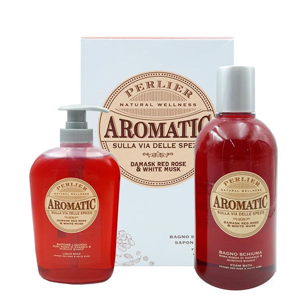 PERLIER ROSA E MUSCHIO BIANCO BAGNO SCHIUMA + SAPONE LIQUIDO - Tre Pi Profumerie
