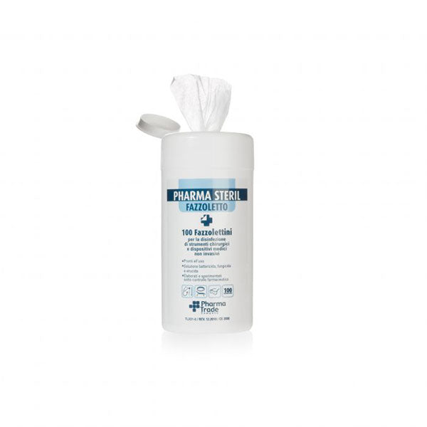 PHARMA STERIL FAZZOLETTO DISINFETTANTE DETERGENTE 100 PEZZI - Tre Pi Profumerie