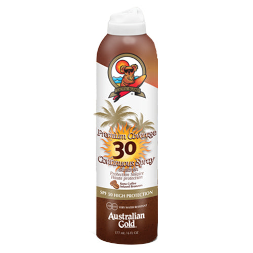AUSTRALIAN GOLD PREMIUMCOVERAGE KONA COFFEE SPRAY SPF 30 177 ML - Tre Pi Profumerie