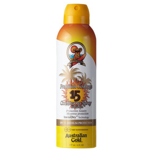 AUSTRALIAN GOLD PREMIUMCOVERAGE CONTINUOUS SPRAY SPF 15 177 ML - Tre Pi Profumerie