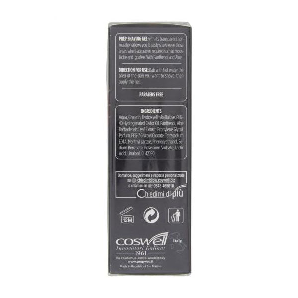 PREP FOR MEN GEL RASATURA TRASPARENTE CON PANTENOLO E ALOE 100ML - Tre Pi Profumerie