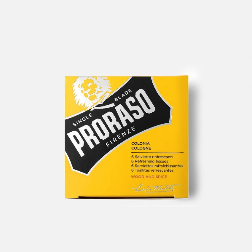 PRORASO COLOGNE REFRESHING WIPES 6 PIECES
