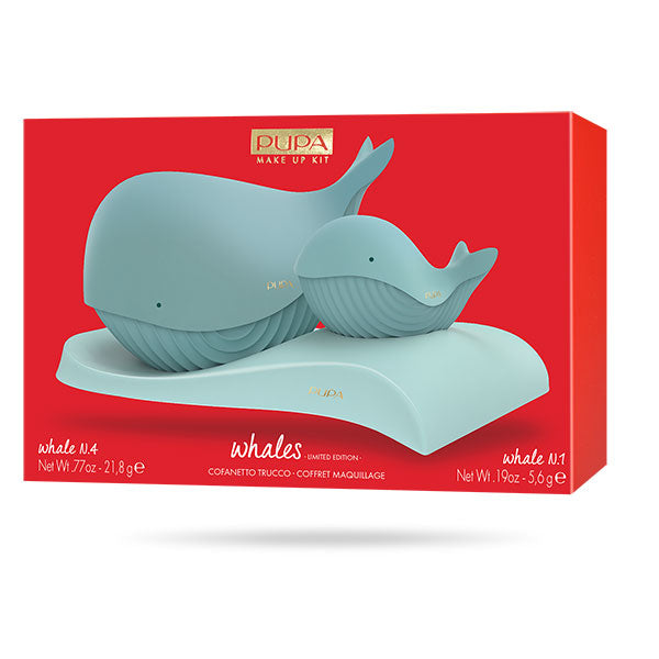 PUPA TROUSSE WHALES N.4+ N.1 AZZURRO 002 - Tre Pi Profumerie