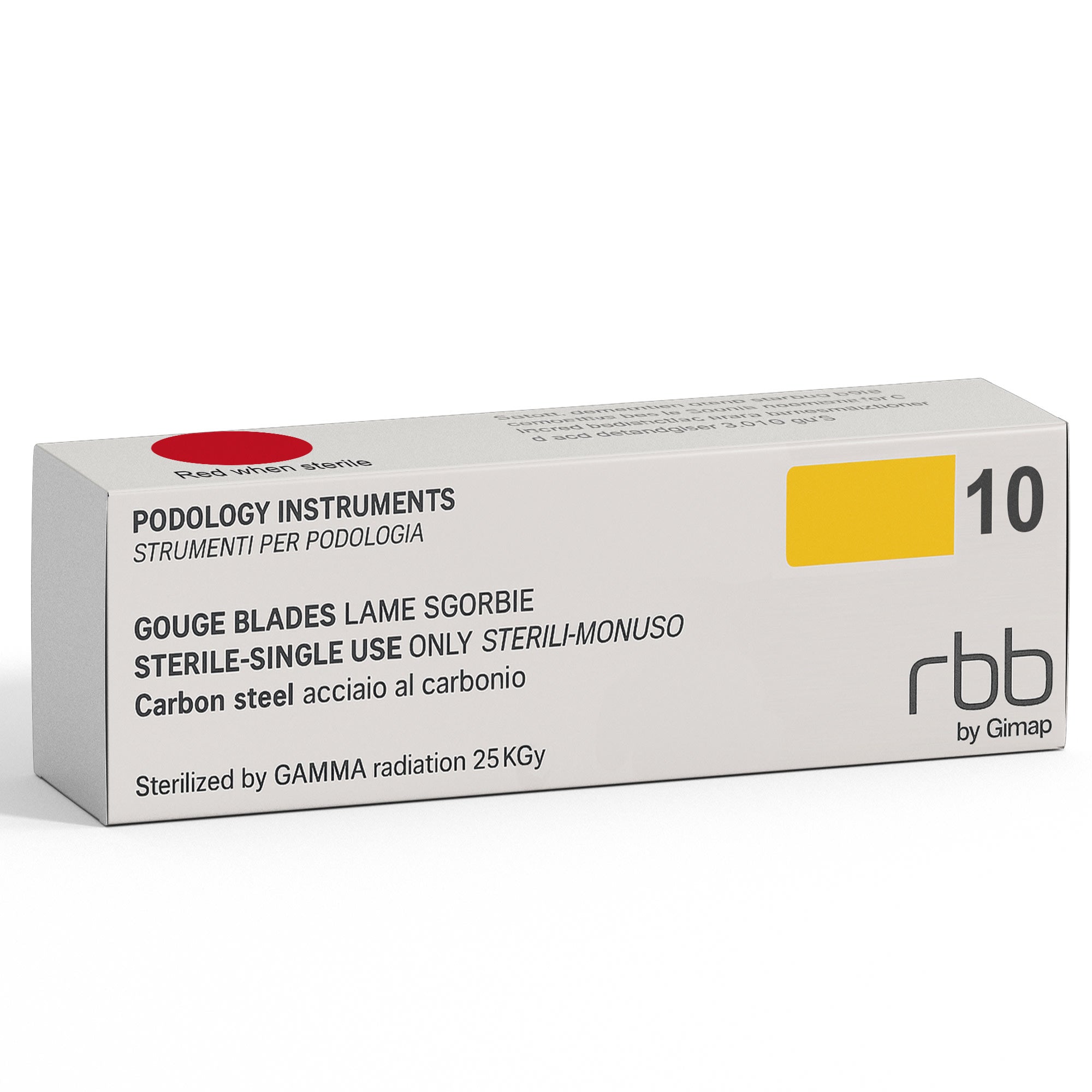 RBB STERILE DISPOSABLE CARBON STEEL GOUGES BLADES 20 PCS 10 MM
