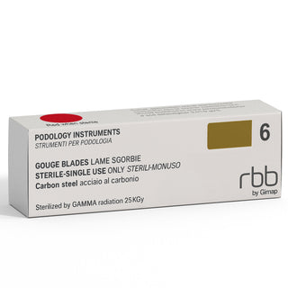 RBB LAMES GOUGES STÉRILES JETABLES ACIER INOXYDABLE 20 PZ 6 MM