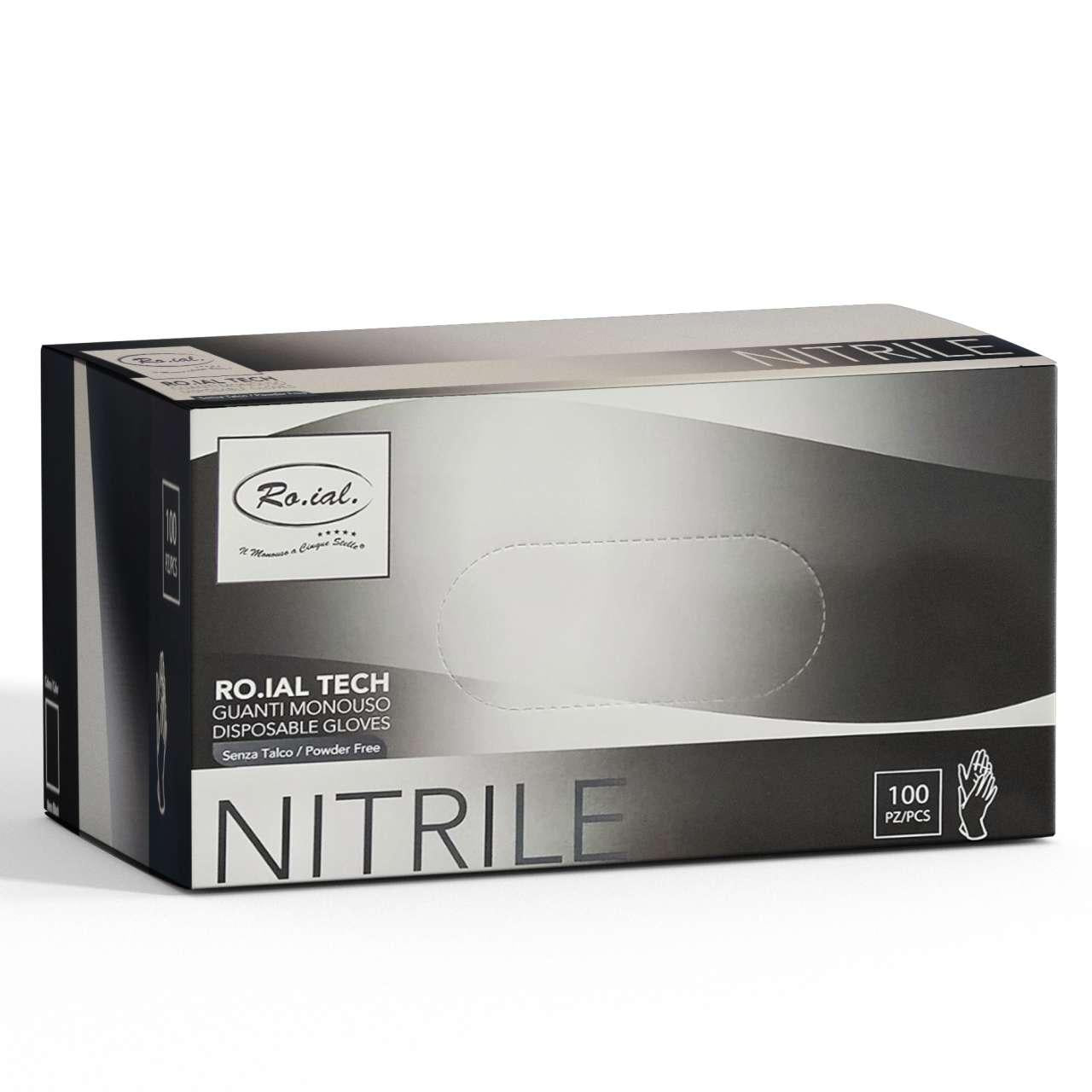 RO.IAL DISPOSABLE NITRILE GLOVES WITHOUT TALC 100 PCS SIZE L