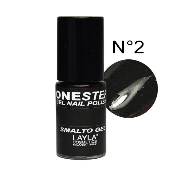 LAYLA ONE STEP GEL NAILPOLISH 100% BLACK 02 - Tre Pi Profumerie