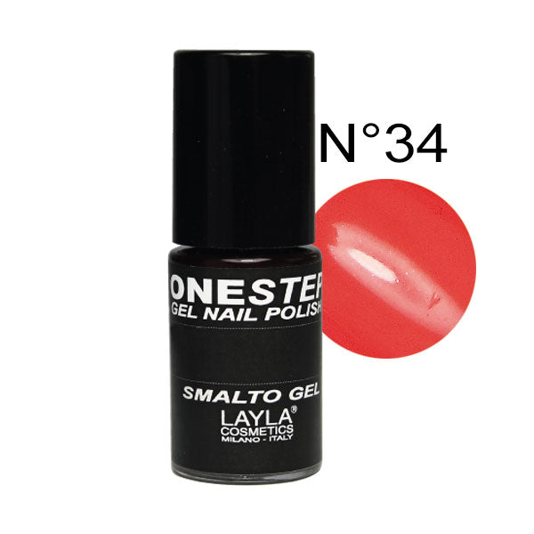 LAYLA ONE STEP GEL NAILPOLISH ORANGE FLUO 34 - Tre Pi Profumerie
