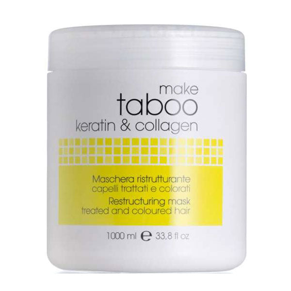TABOO MASCHERA RISTRUTTURANTE KERATIN & COLLAGENE 1000 ML - Tre Pi Profumerie