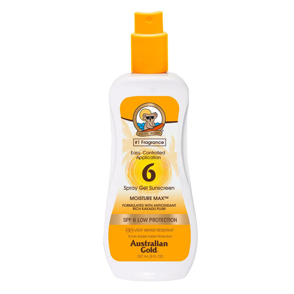 AUSTRALIAN GOLD SPRAY GEL CLEAR SPF 6 LOW PROTECTION 237 ML - Tre Pi Profumerie