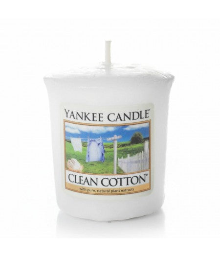YANKEE CANDLE CANDELA PROFUMATA VOTIVE CLEAN COTTON             